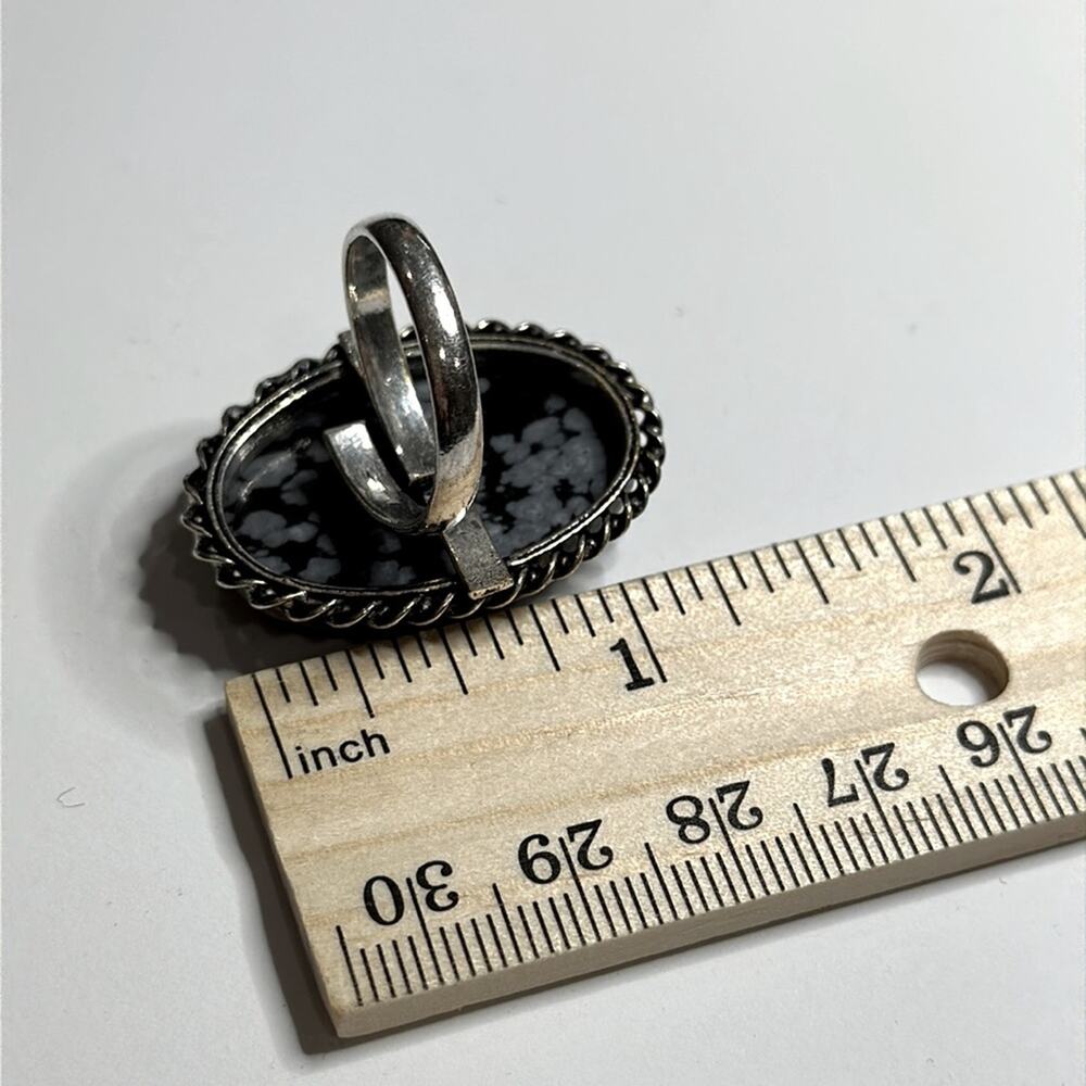 Large Snowflake Obsidian, Gemstone, Ring, Large, … - image 4